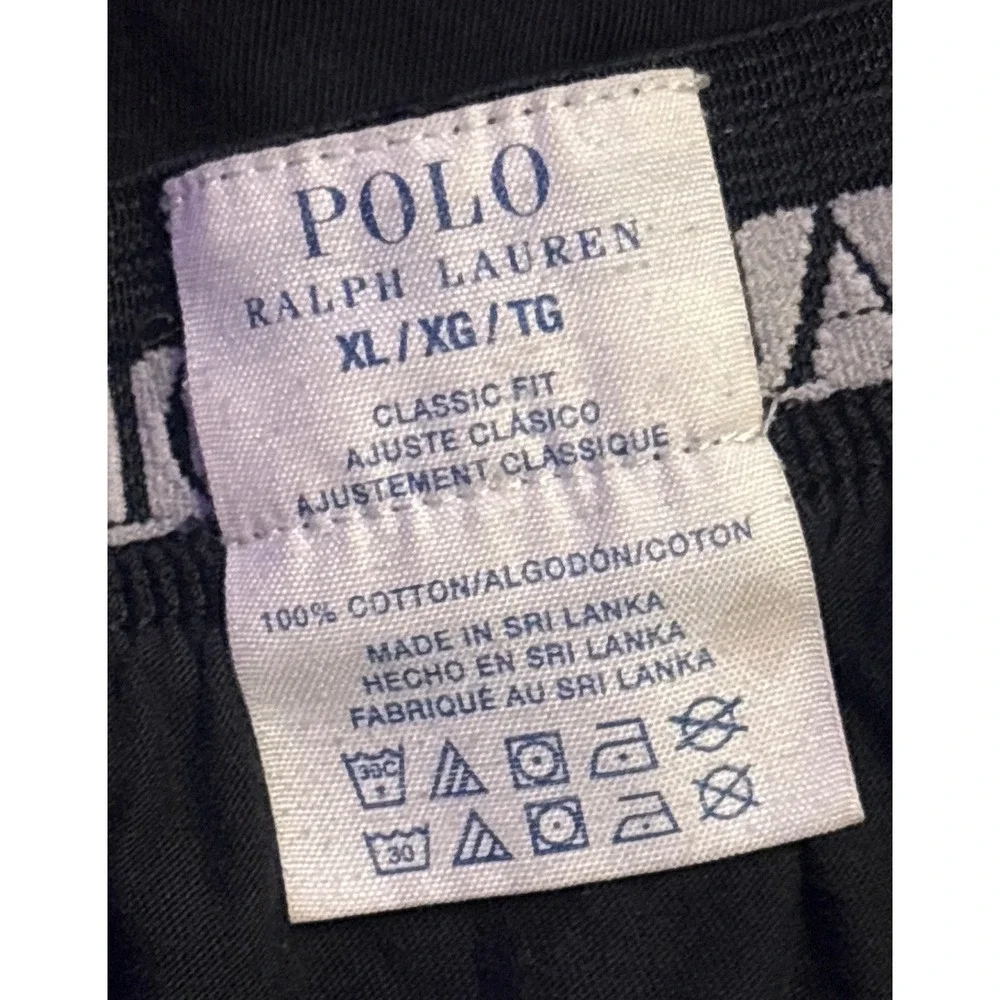 Polo Ralph Lauren Men's Black Classic Fit Cotton Boxer Shorts Logo Waistband XL
